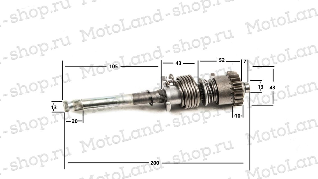 Вал кикстартера в сборе 139FMB,147FMH 50-70см3
