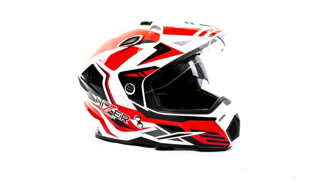 Шлем мото кроссовый HIZER J6801 #5 (XL) white/red