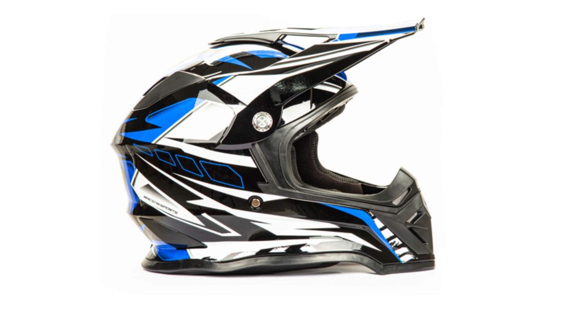 Шлем мото кроссовый HIZER B6197 #4 (S) black/blue/white