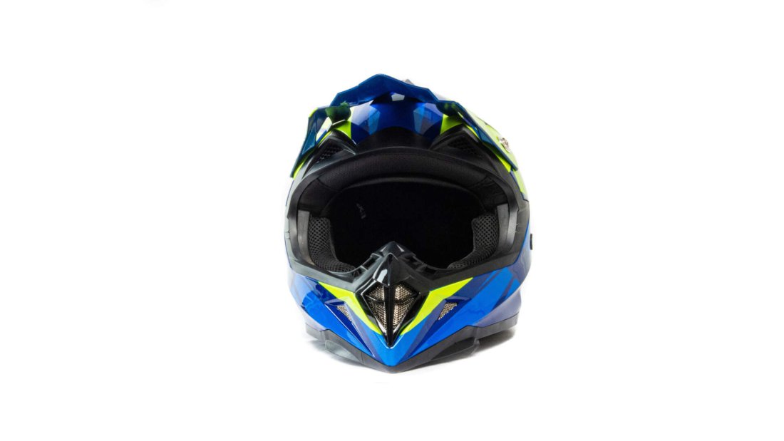 Шлем мото кроссовый HIZER 915 #6 (XL) havy/neon/yellow/blue