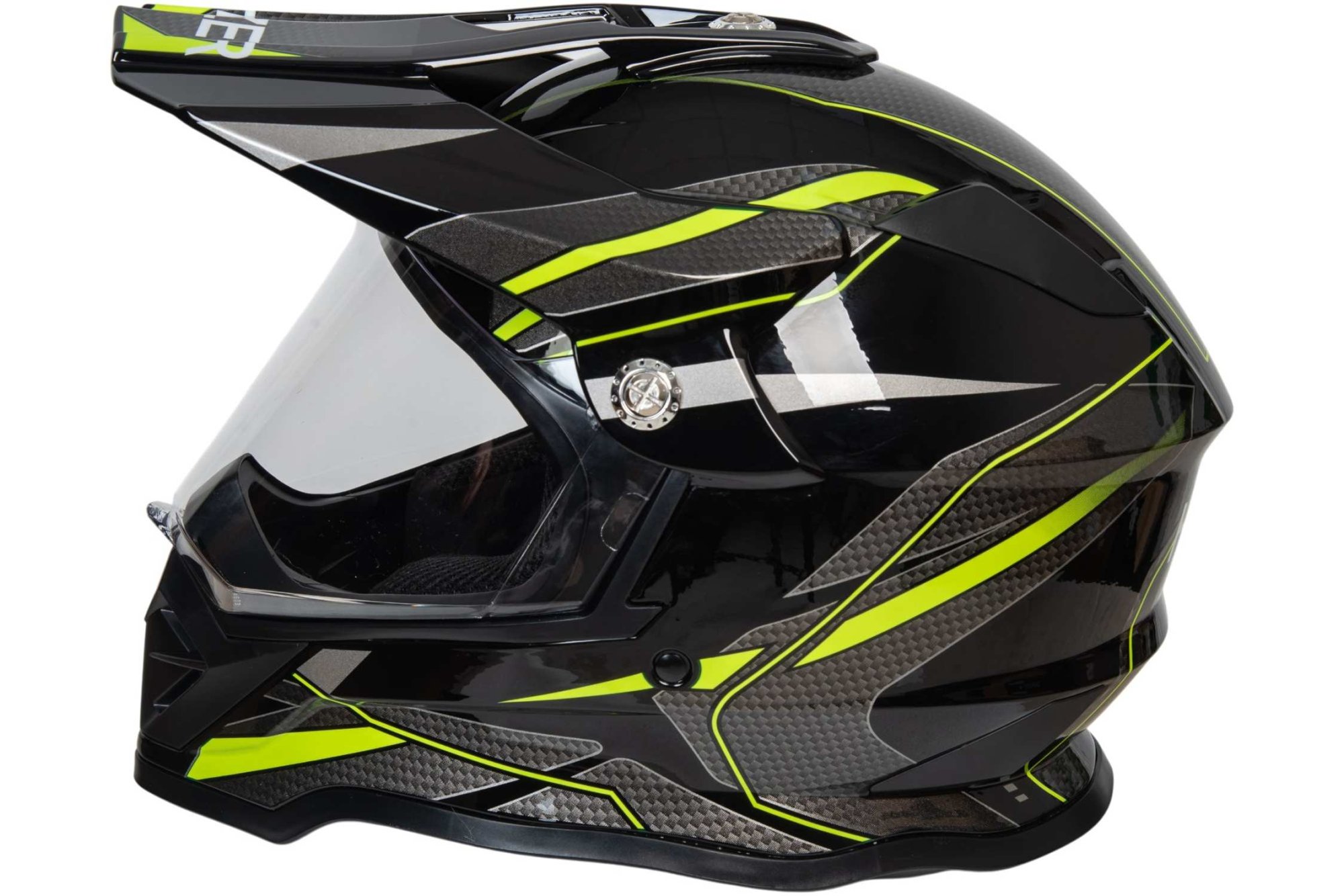 Шлем мото мотард HIZER B6197-1 №4 (M)  black/yellow