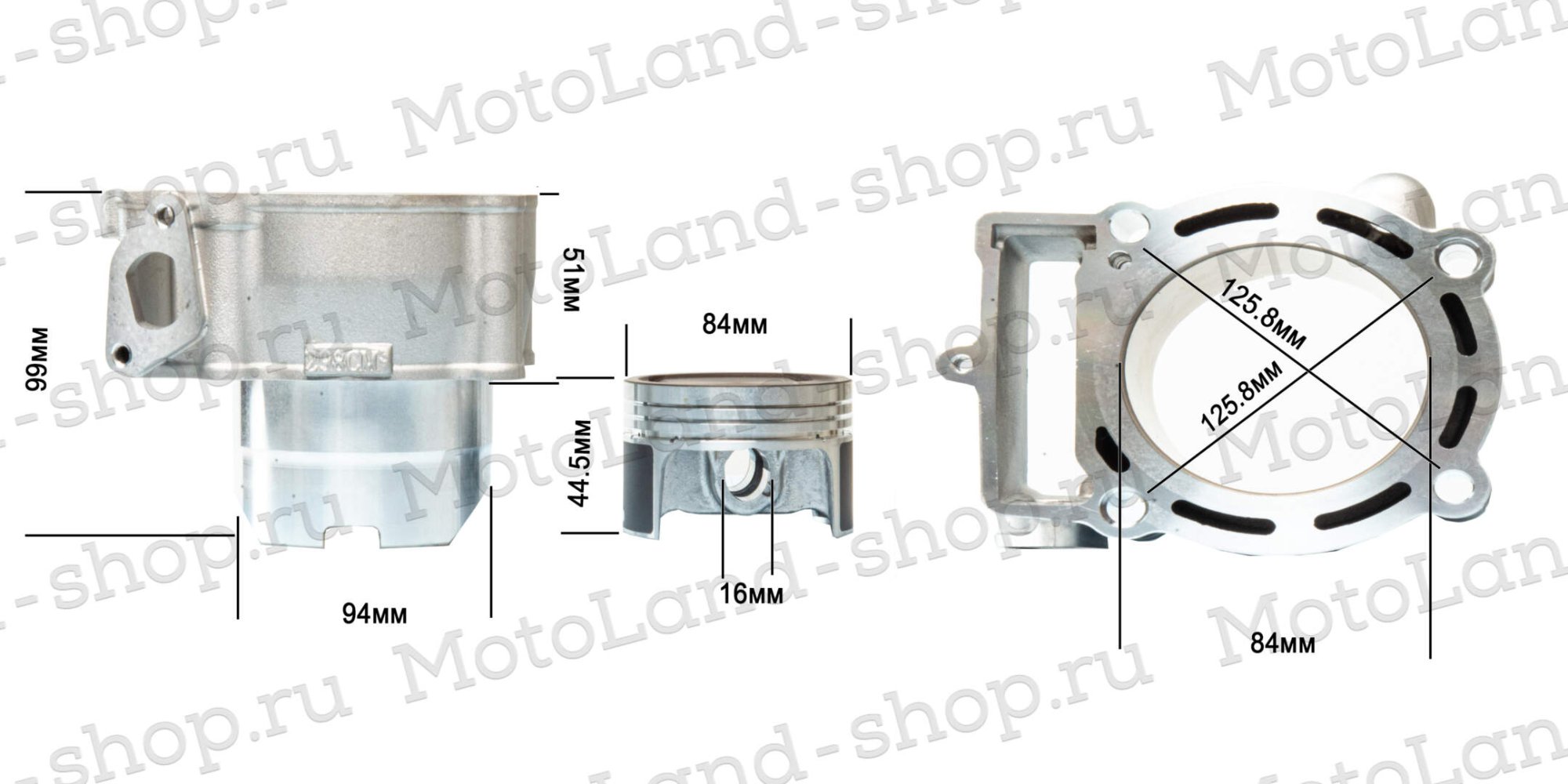 Цилиндро поршневая группа ( ЦПГ ) 177MM (NC250) 300см3 D=84 ZS