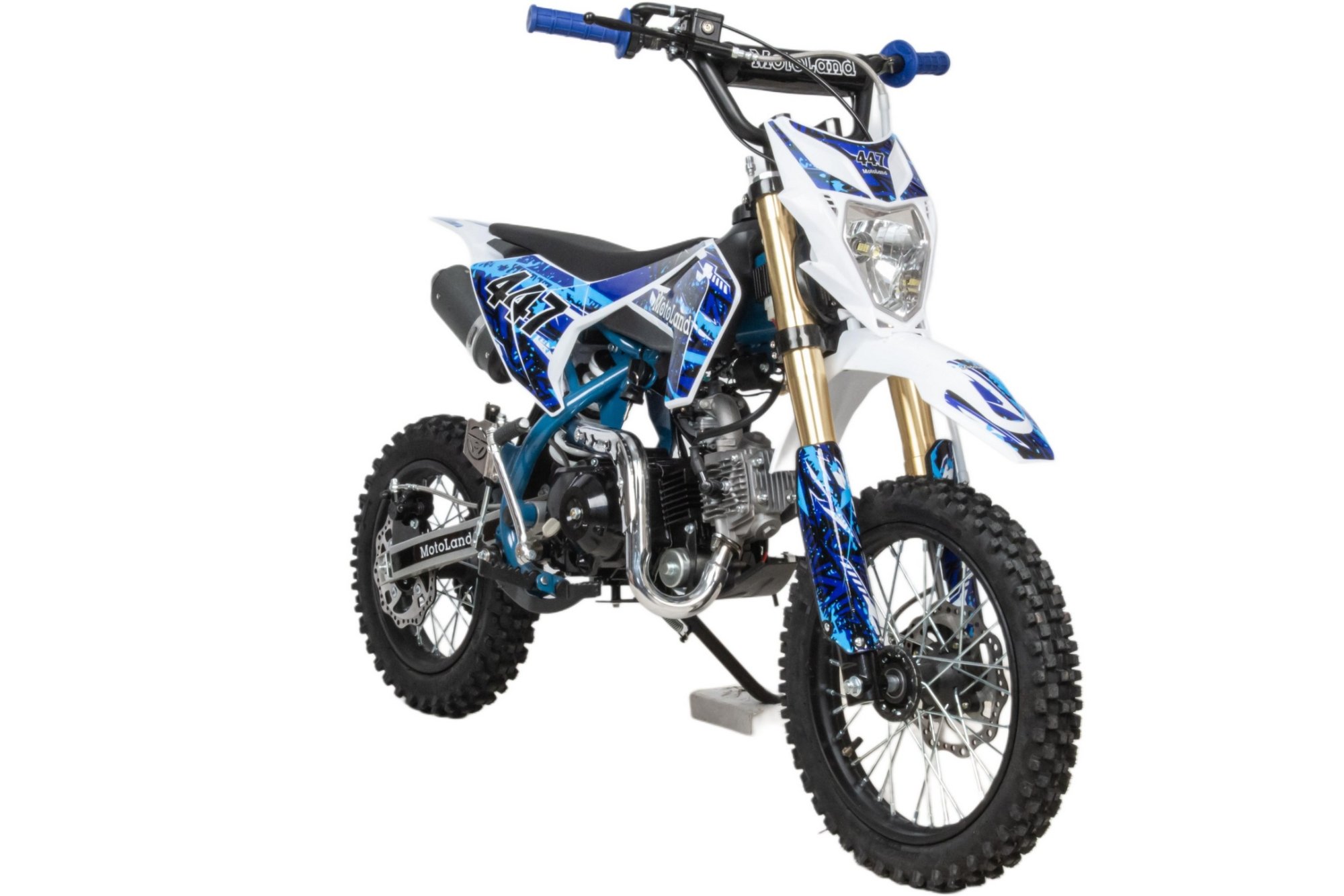 Питбайк  Motoland TCX125 E 14/12 + фара синий
