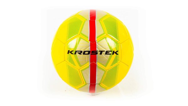Мяч KROSTEK футбольный #1 (size 5) ПВХ желтый
