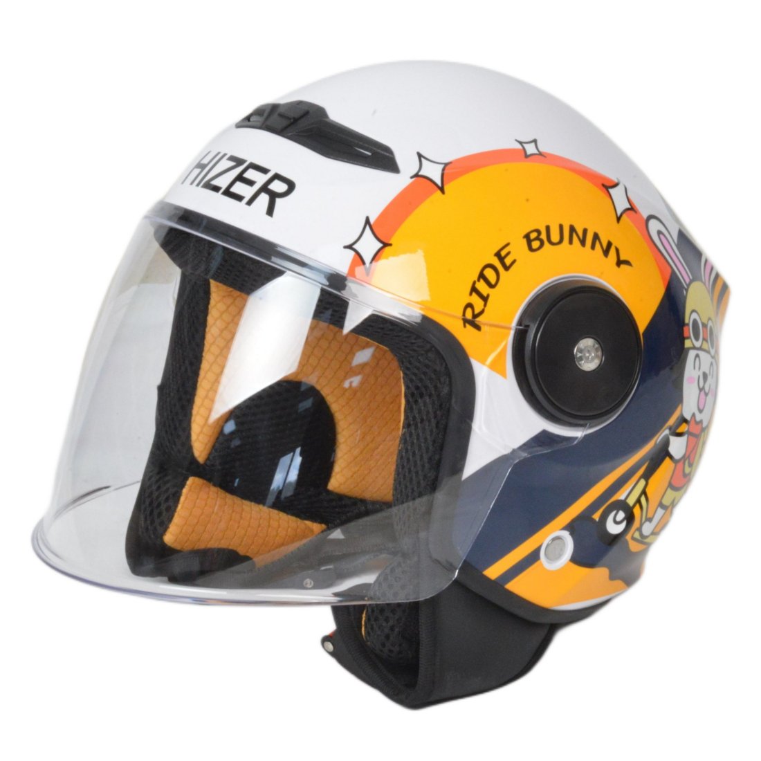 Шлем мото открытый HIZER J511 #1 yellow/black (L)