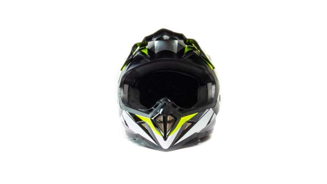 Шлем мото кроссовый HIZER 915 #7 (L) neon/yellow/white